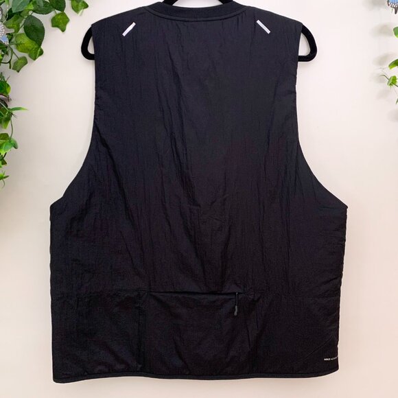 Nike Black Aerolayer Sleeveless Packable Running Vest Jacket XL - Picture 2 of 7